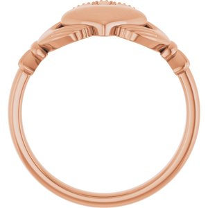 14K Yellow Or White Or Rose Gold Or Sterling Silver Or Platinum Claddagh Band