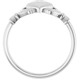 14K Yellow Or White Or Rose Gold Or Sterling Silver Or Platinum Claddagh Band