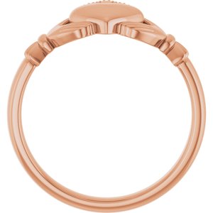 14K Yellow Or White Or Rose Gold Or Sterling Silver Or Platinum Claddagh Band