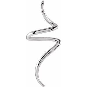 Sterling Silver 39.1 X 16.1 Mm Polished Freeform Pendant