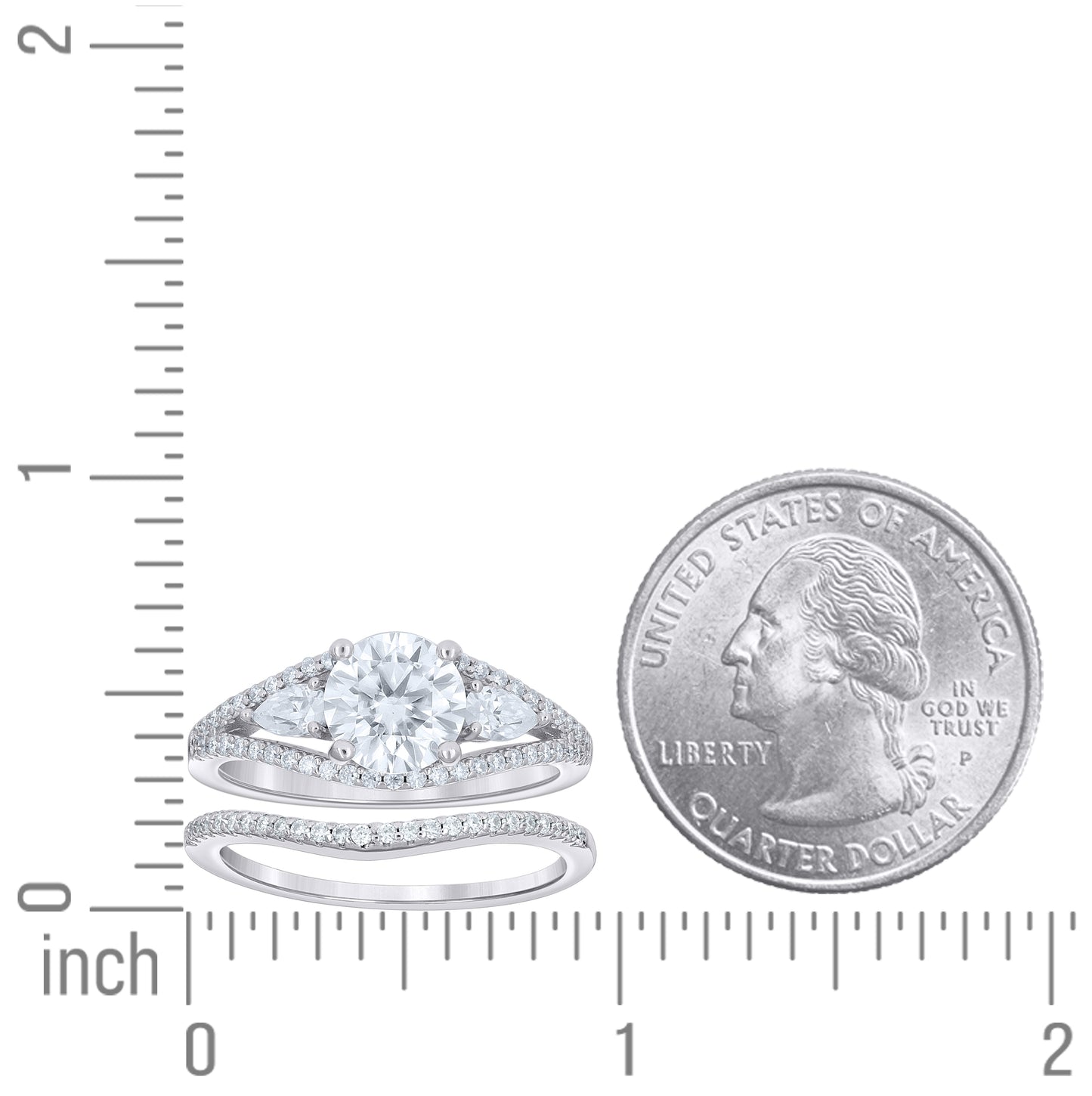 Sterling Silver Womens Round Pear Cubic-Zirconia Engagement Ring Size 10– Elegant Jewelry Gift for Birthday, Anniversary, Engagement, Wedding