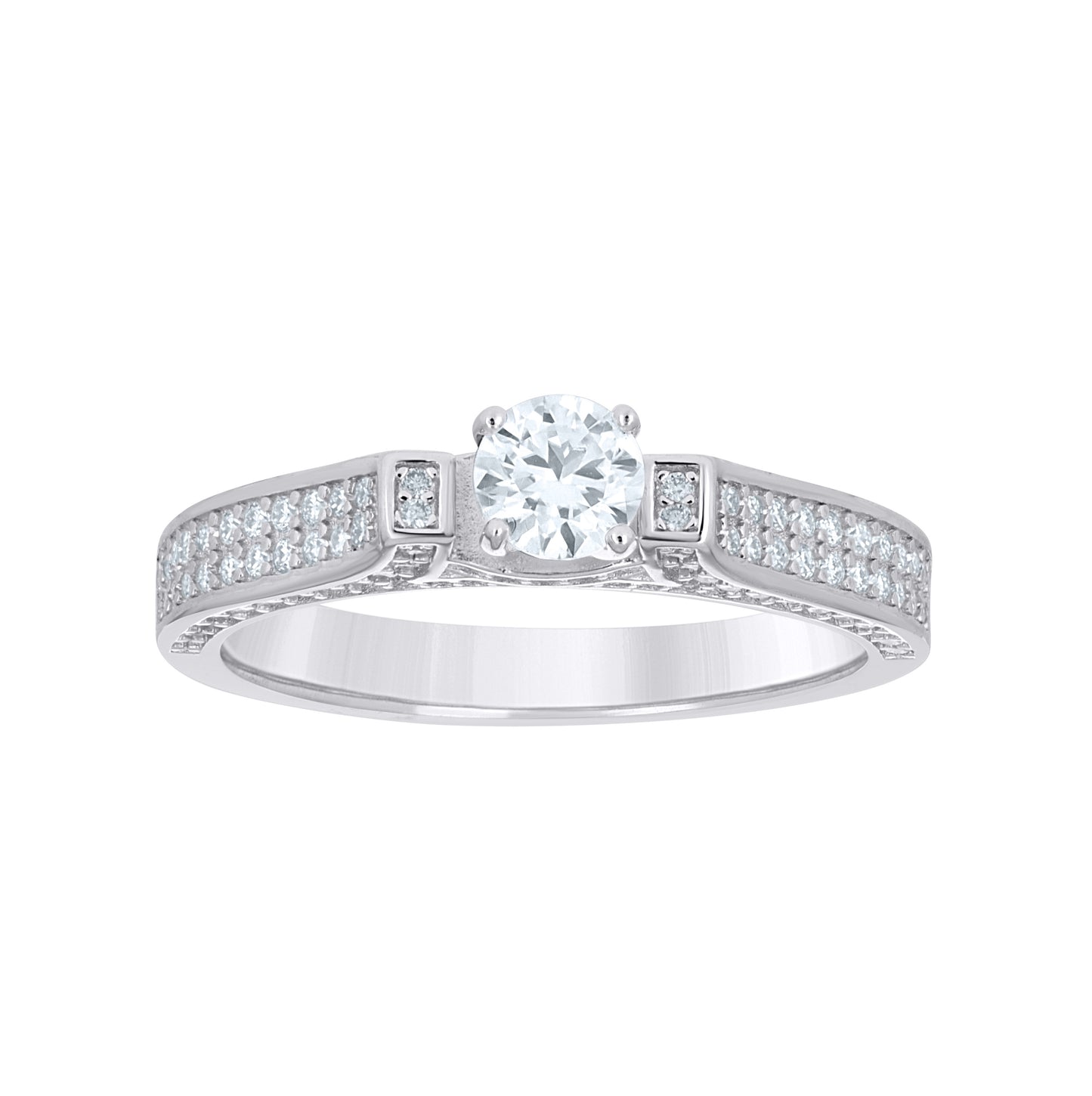 Sterling Silver Womens Cubic-Zirconia Engagement Ring Size 5– Elegant Jewelry Gift for Birthday, Anniversary, Engagement, Wedding