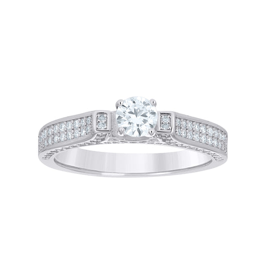 Sterling Silver Womens Cubic-Zirconia Engagement Ring Size 5– Elegant Jewelry Gift for Birthday, Anniversary, Engagement, Wedding