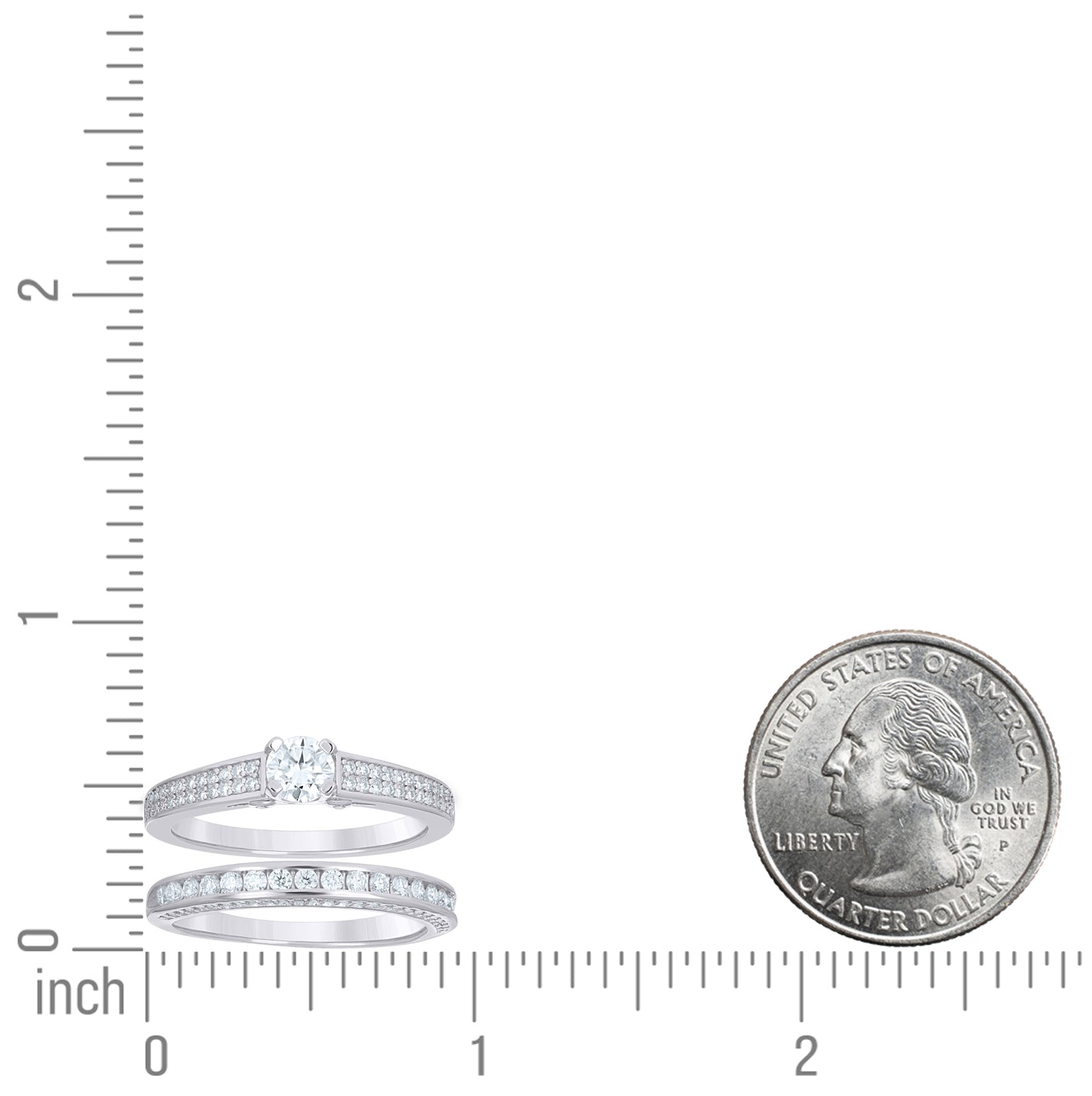 Sterling Silver Womens Cubic-Zirconia Duo Bridal Ring Set Size 10– Elegant Jewelry Gift for Birthday, Anniversary, Engagement, Wedding