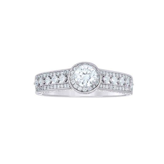 Sterling Silver Womens Round Princess-cut Cubic-Zirconia Bridal Wedding Ring Size 10– Elegant Jewelry Gift for Birthday, Anniversary, Engagement, Wedding