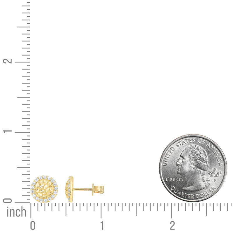 10kt Yellow Gold Womens Cubic-Zirconia Round Fashion Stud Earrings