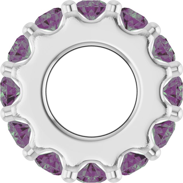 14K Yellow Or White Gold Or Sterling Silver Round 2 Mm Polished Lab-Grown Birthstone Spacer Charm/Pendant