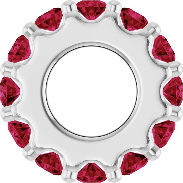 14K Yellow Or White Gold Or Sterling Silver Round 2 Mm Polished Lab-Grown Birthstone Spacer Charm/Pendant