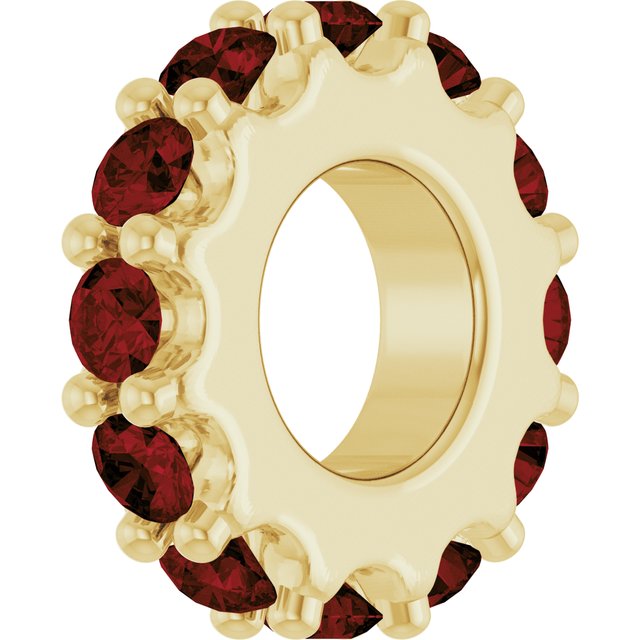 14K Yellow Or White Gold Or Sterling Silver Round 2 Mm Polished Natural Birthstone Spacer Charm/Pendant