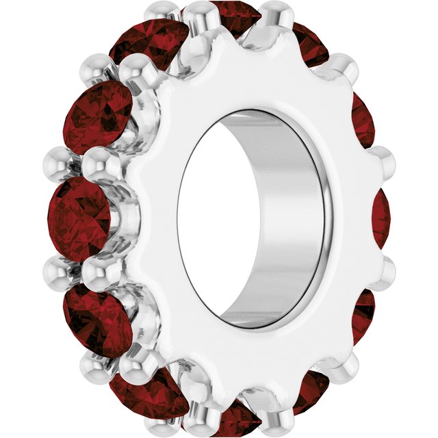 14K Yellow Or White Gold Or Sterling Silver Round 2 Mm Polished Natural Birthstone Spacer Charm/Pendant
