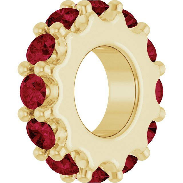 14K Yellow Or White Gold Or Sterling Silver Round 2 Mm Polished Lab-Grown Birthstone Spacer Charm/Pendant