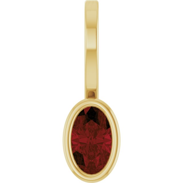 14K Yellow Gold Oval 5 X 3 Mm Polished Natural Gem Solitaire Charm/Pendant