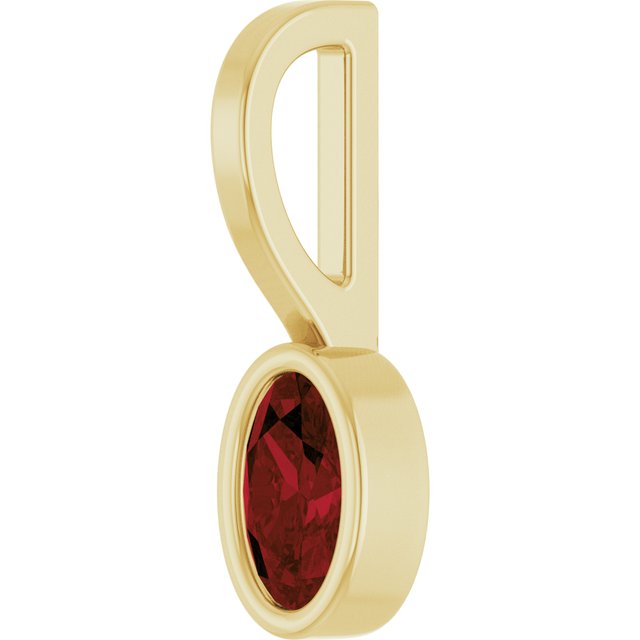 14K Yellow Gold Oval 5 X 3 Mm Polished Natural Gem Solitaire Charm/Pendant