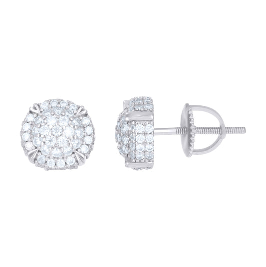 Sterling Silver Womens  0.81ct  Moissanite Fashion Stud Earrings– Elegant Jewelry Gift for Birthday, Anniversary, Engagement, Wedding