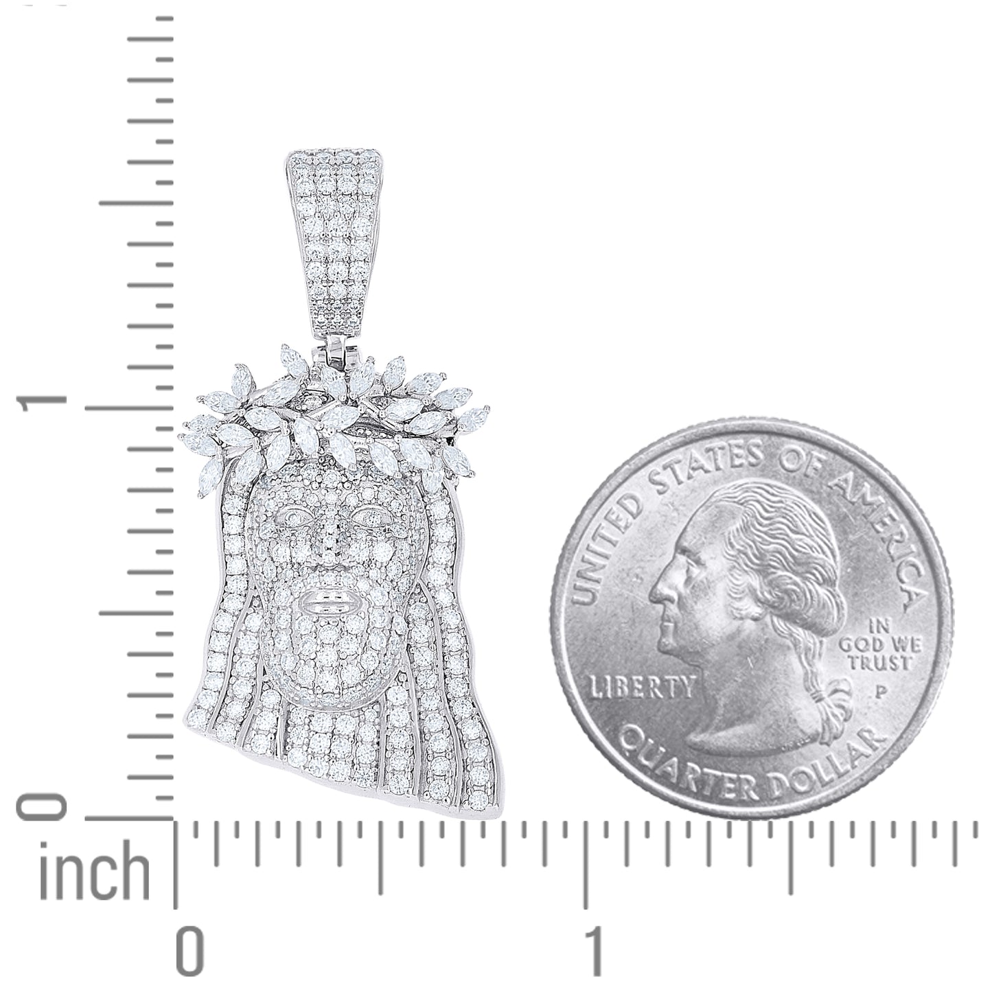 Sterling Silver Men Round Marquise  2.48ct, 1.02ct Moissanite Jesus Religious Pendant – Elegant Jewelry Gift for Birthday, Anniversary, Engagement, Wedding