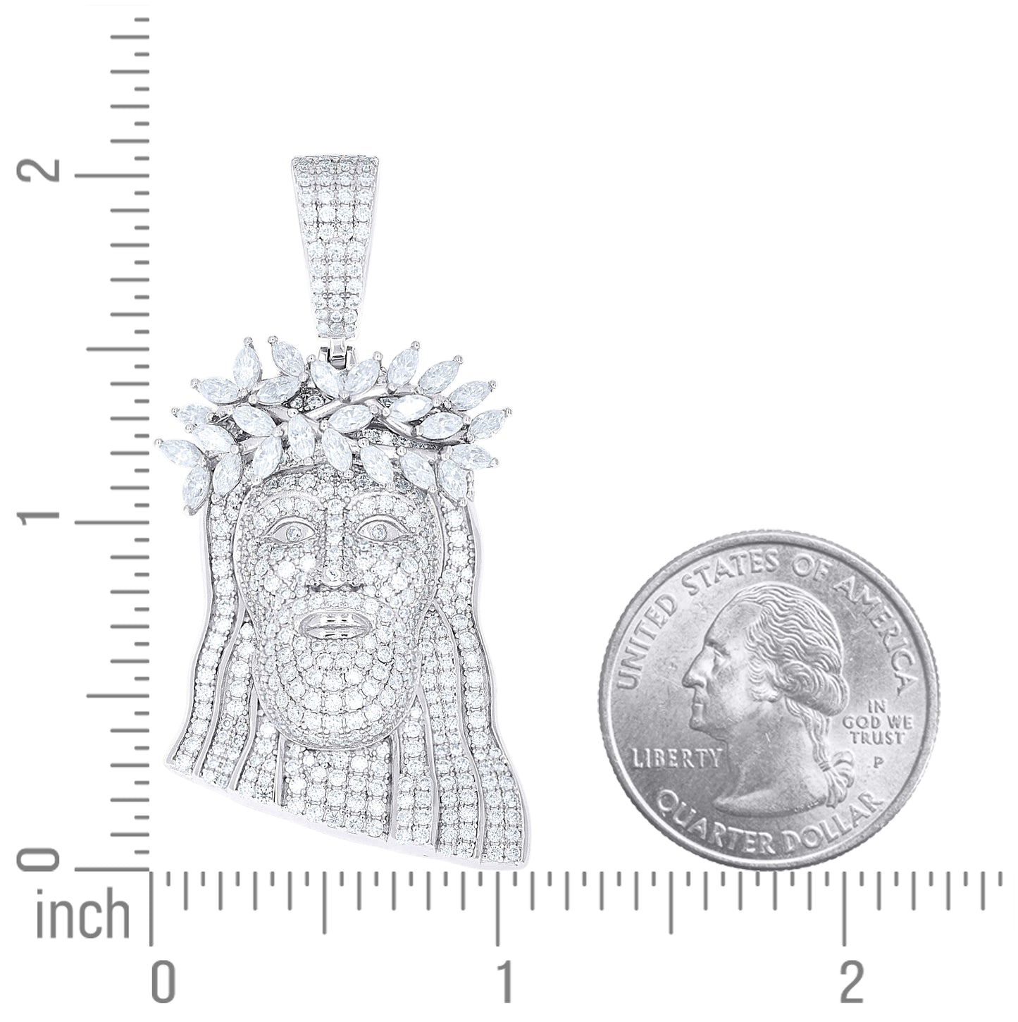 Sterling Silver Men Round Marquise  4.13ct, 2.14ct Moissanite Jesus Religious Pendant – Elegant Jewelry Gift for Birthday, Anniversary, Engagement, Wedding