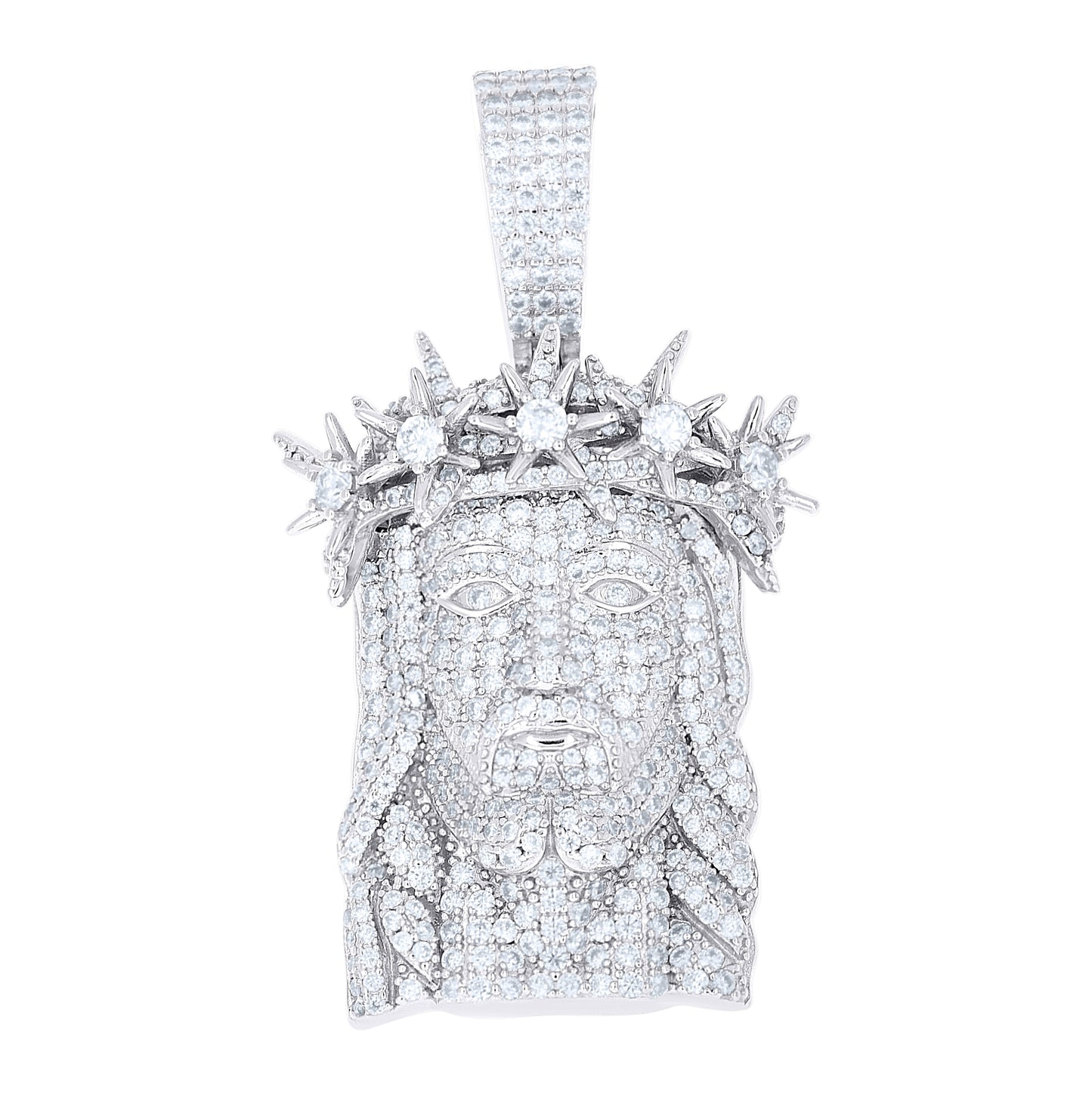 Sterling Silver Men  3.55ct Moissanite Jesus Religious Pendant – Elegant Jewelry Gift for Birthday, Anniversary, Engagement, Wedding