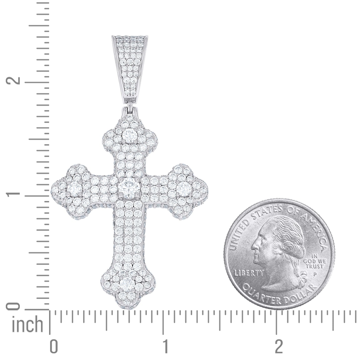 Sterling Silver Men  9.0ct Moissanite Cross Religious Pendant – Elegant Jewelry Gift for Birthday, Anniversary, Engagement, Wedding