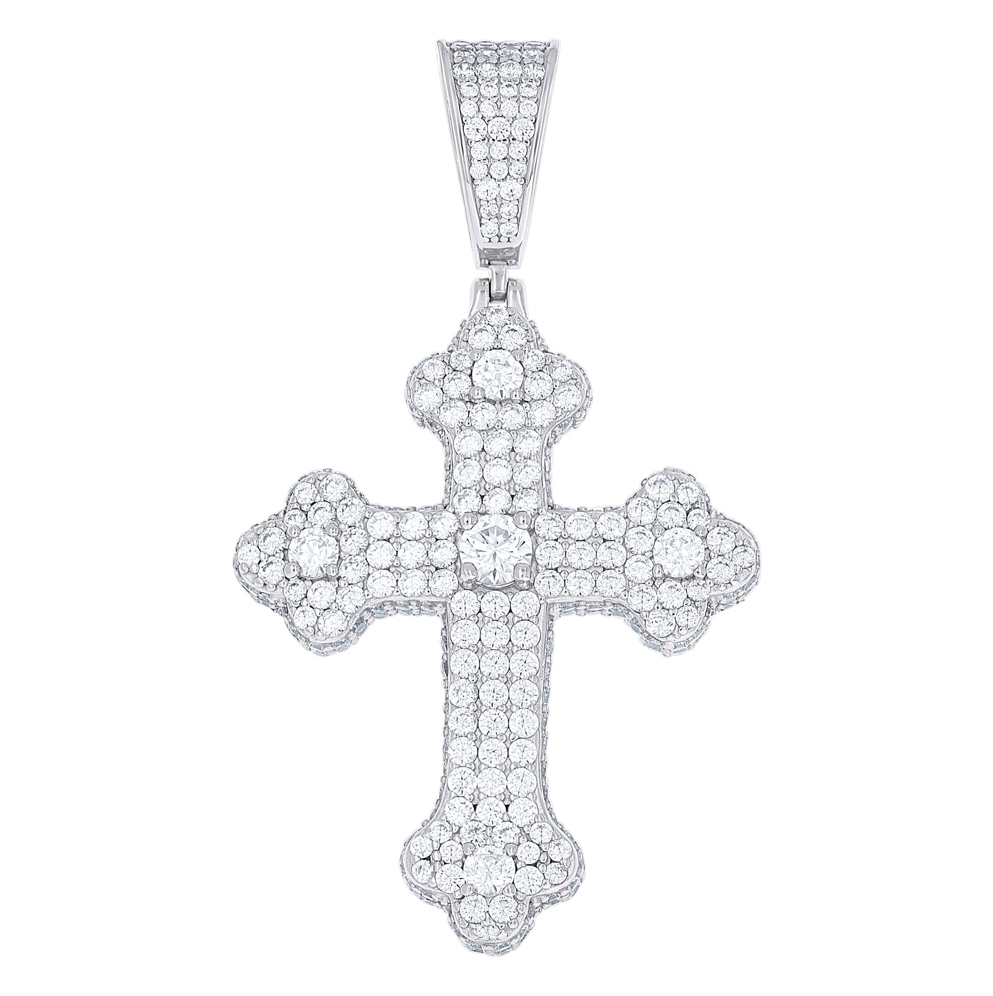 Sterling Silver Men  9.0ct Moissanite Cross Religious Pendant – Elegant Jewelry Gift for Birthday, Anniversary, Engagement, Wedding