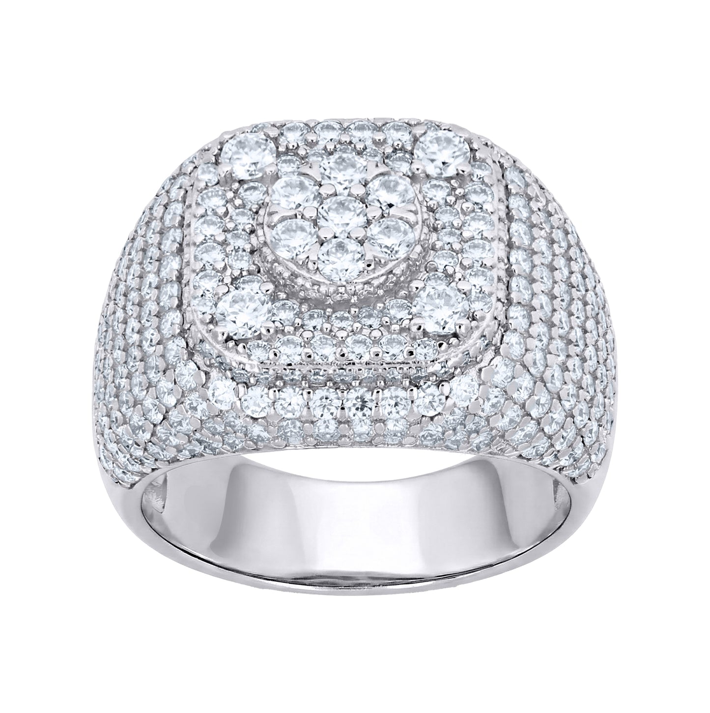 Sterling Silver Mens 4.34ct Moissanite Square Head Fashion Ring Size 10 – Elegant Jewelry Gift for Birthday, Anniversary, Engagement, Wedding