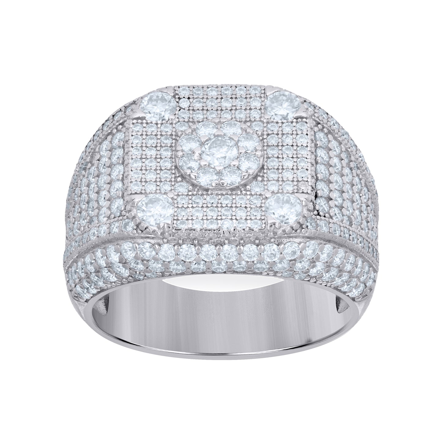 Sterling Silver Mens 3.71ct Moissanite Fashion Ring Size 10 – Elegant Jewelry Gift for Birthday, Anniversary, Engagement, Wedding