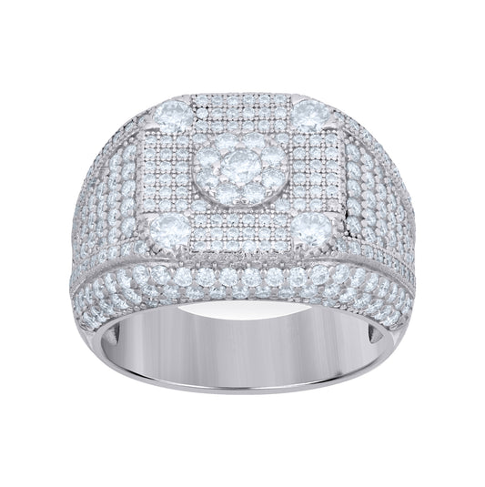 Sterling Silver Mens 3.71ct Moissanite Fashion Ring Size 10 – Elegant Jewelry Gift for Birthday, Anniversary, Engagement, Wedding