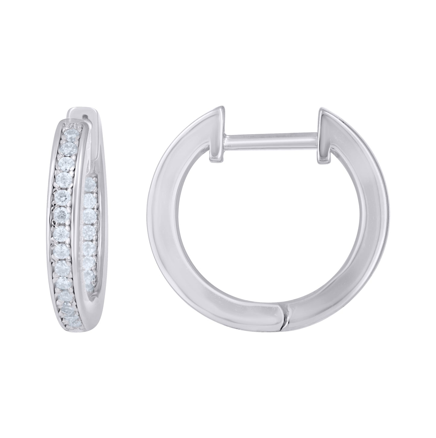 Sterling Silver Womens Moissanite Inside-Out Fashion Hoop Earrings– Elegant Jewelry Gift for Birthday, Anniversary, Engagement, Wedding