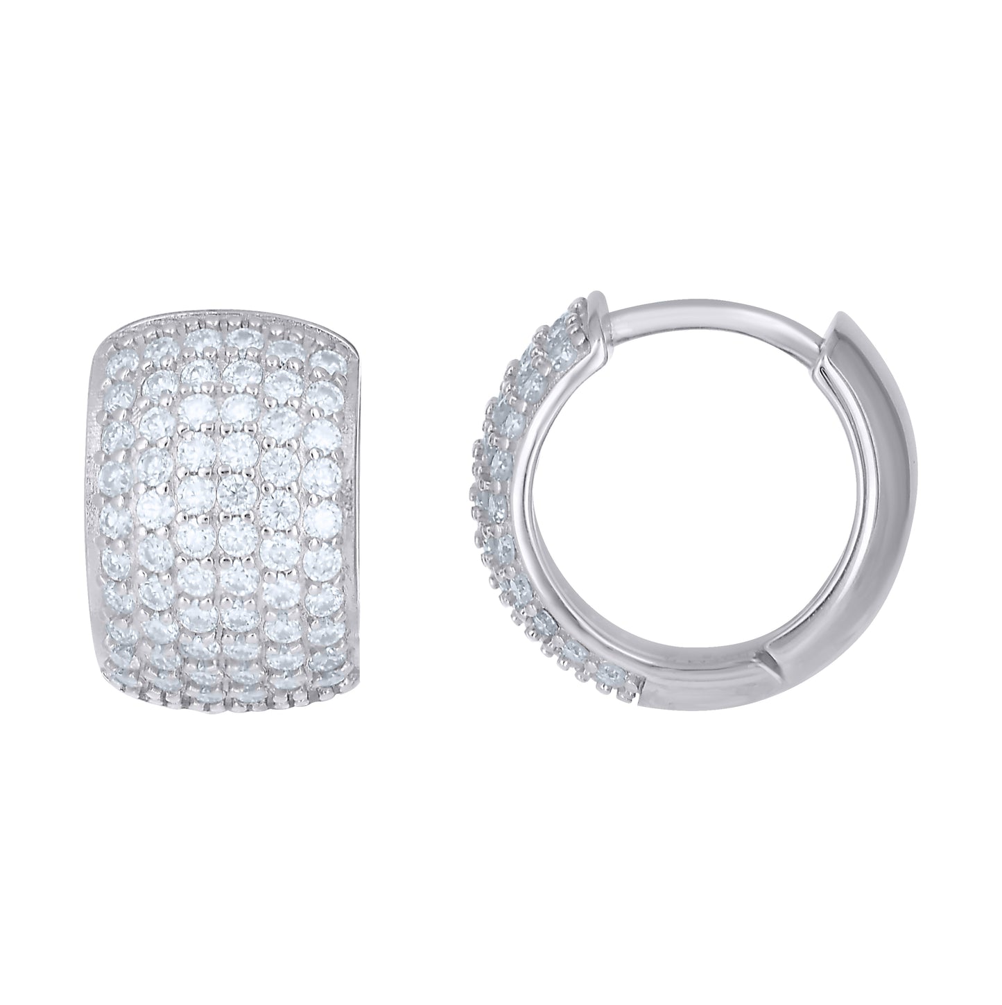 Sterling Silver Womens  1.28ct  Moissanite Six Rows Fashion Hoop Earrings– Elegant Jewelry Gift for Birthday, Anniversary, Engagement, Wedding