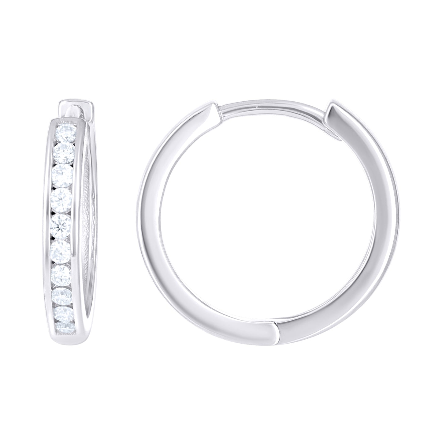 Sterling Silver Women  0.54ct Moissanite Single Row Hoop Earrings– Elegant Jewelry Gift for Birthday, Anniversary, Engagement, Wedding