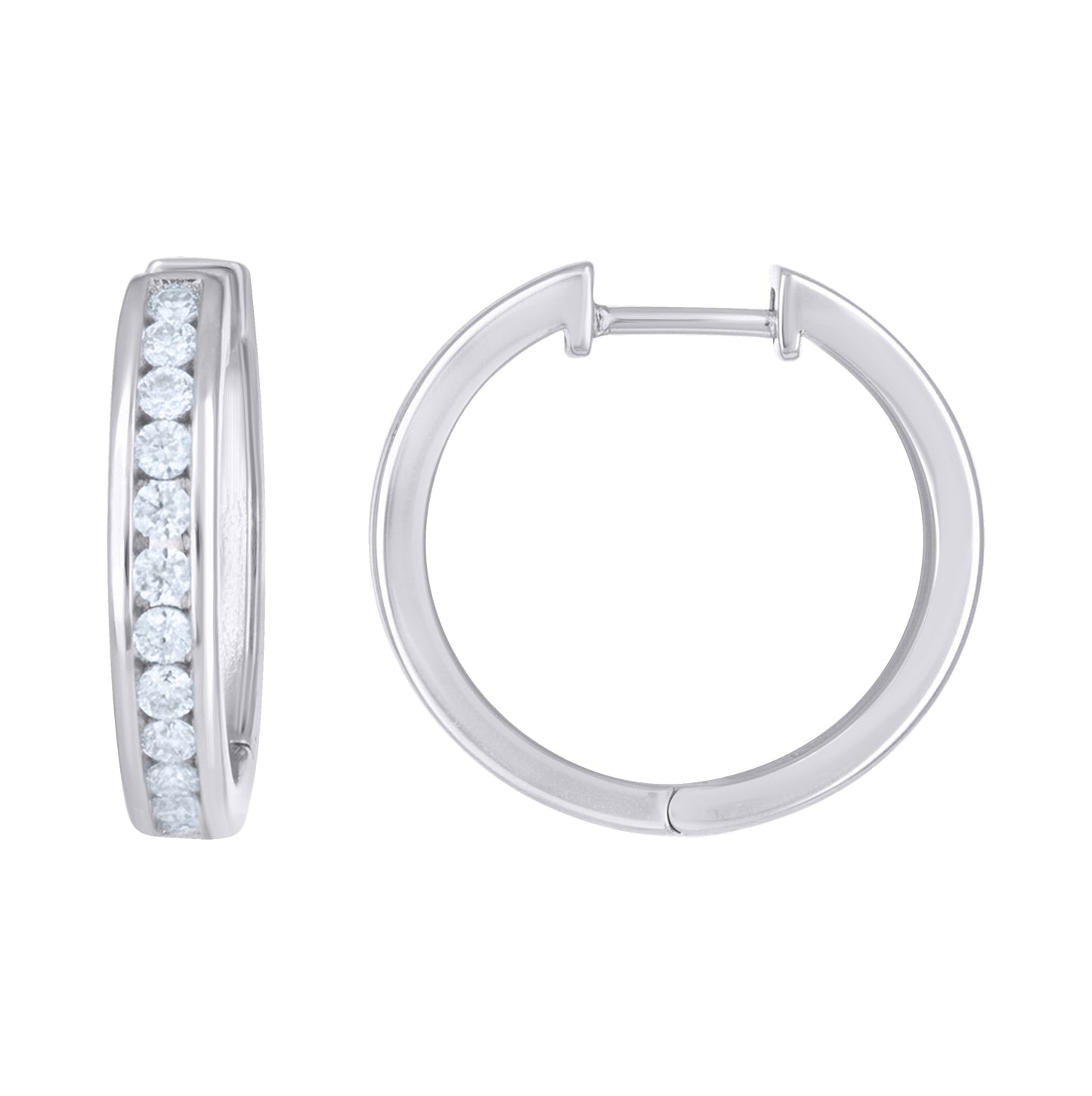 Sterling Silver Womens Moissanite Single Row Fashion Hoop Earrings– Elegant Jewelry Gift for Birthday, Anniversary, Engagement, Wedding