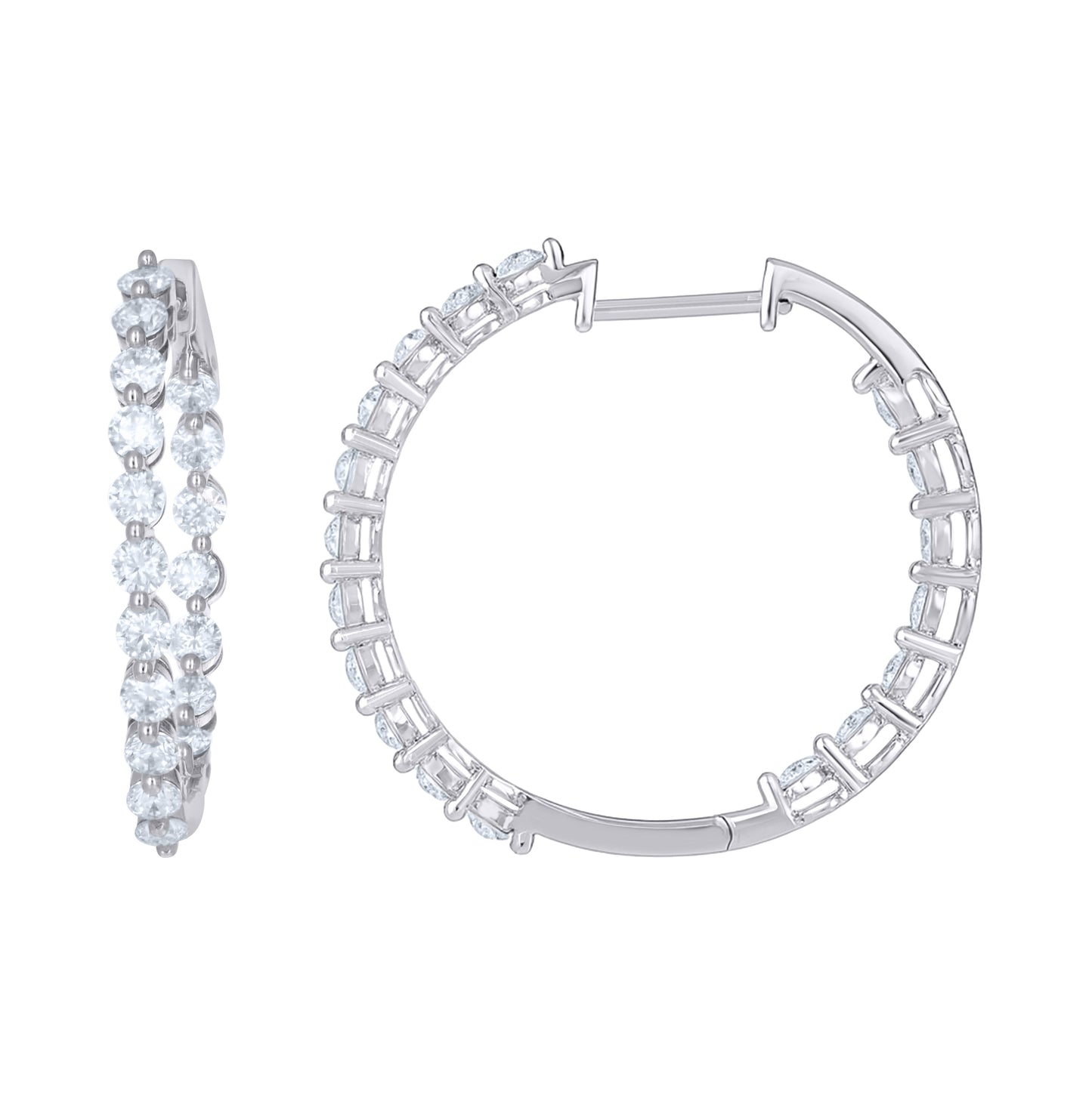 Sterling Silver Womens Moissanite Fashion Hoop Earrings– Elegant Jewelry Gift for Birthday, Anniversary, Engagement, Wedding