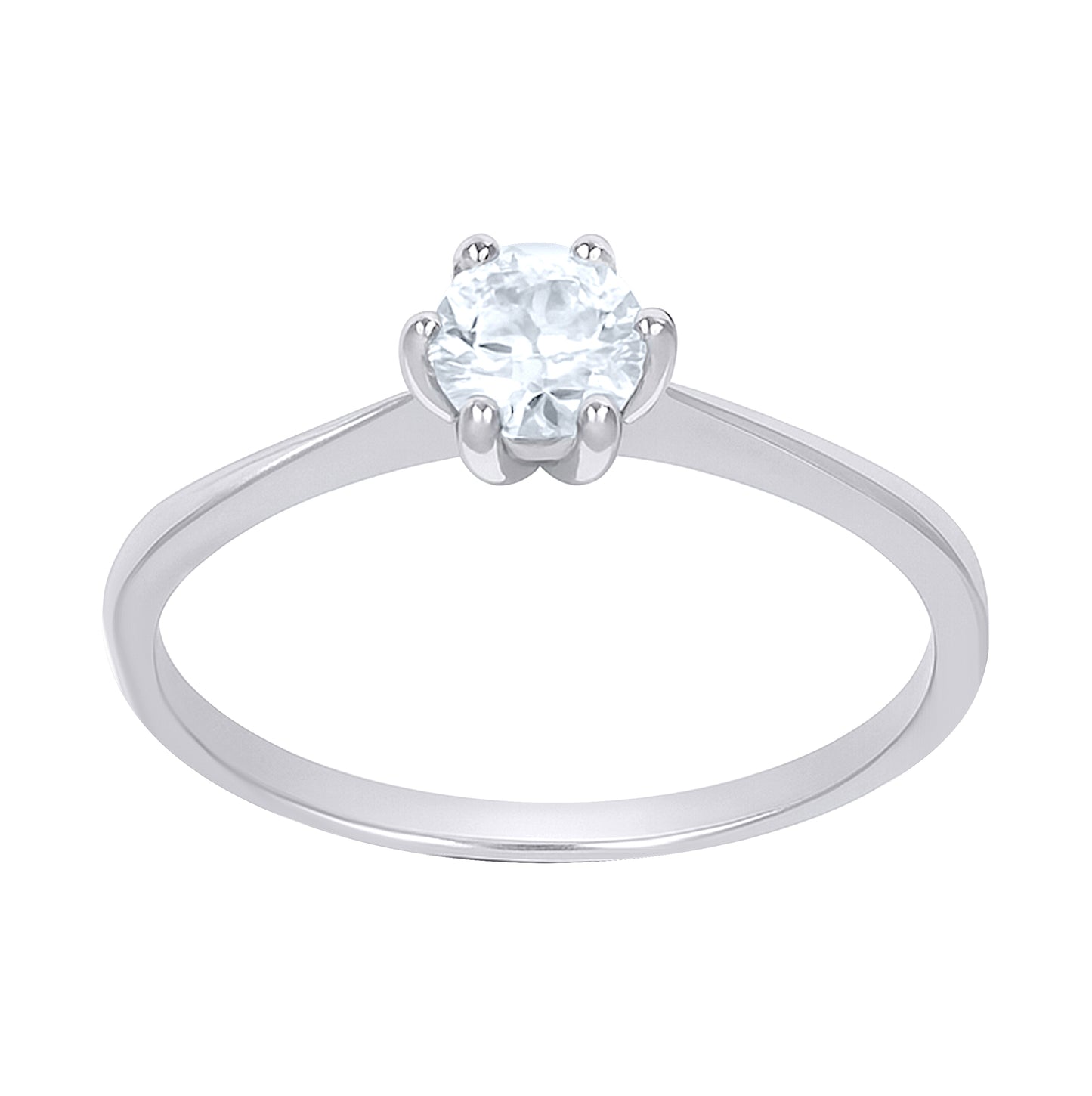 Sterling Silver Womens 0.51ct Moissanite Solitaire Engagement Ring Size 5 – Elegant Jewelry Gift for Birthday, Anniversary, Engagement, Wedding