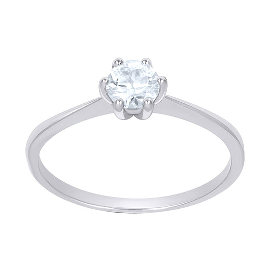 Sterling Silver Womens 0.51ct Moissanite Solitaire Engagement Ring Size 5 – Elegant Jewelry Gift for Birthday, Anniversary, Engagement, Wedding