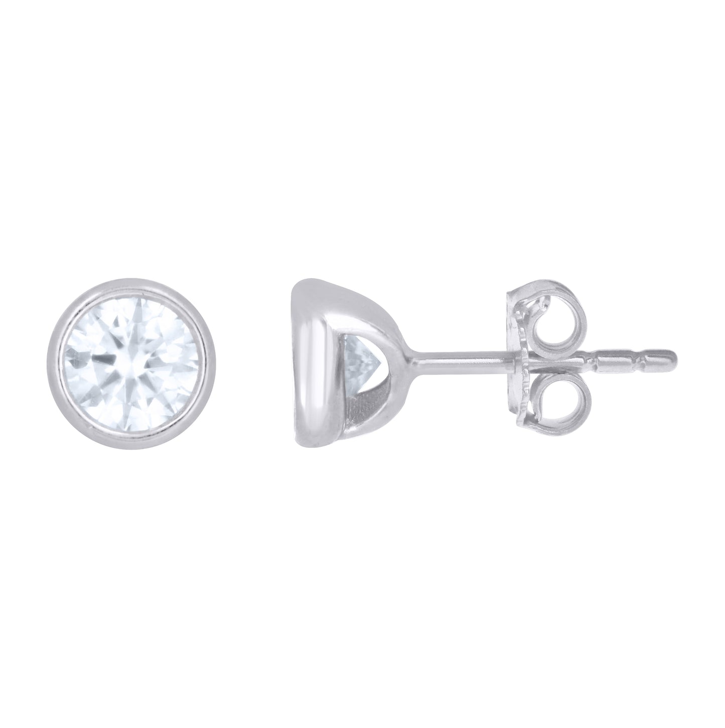 Sterling Silver Womens Moissanite Round Fashion Stud Earrings– Elegant Jewelry Gift for Birthday, Anniversary, Engagement, Wedding