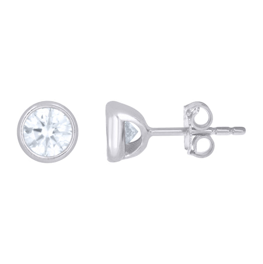 Sterling Silver Womens Moissanite Round Fashion Stud Earrings– Elegant Jewelry Gift for Birthday, Anniversary, Engagement, Wedding