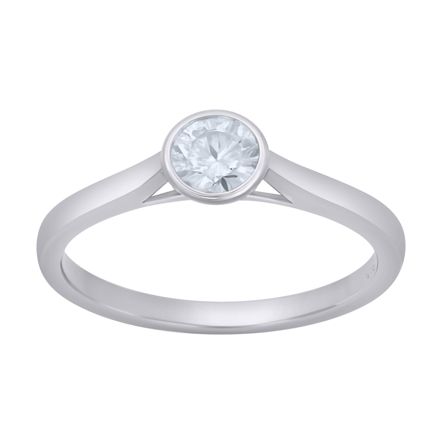 Sterling Silver Womens 0.51ct Moissanite Solitaire Engagement Ring Size 5 – Elegant Jewelry Gift for Birthday, Anniversary, Engagement, Wedding
