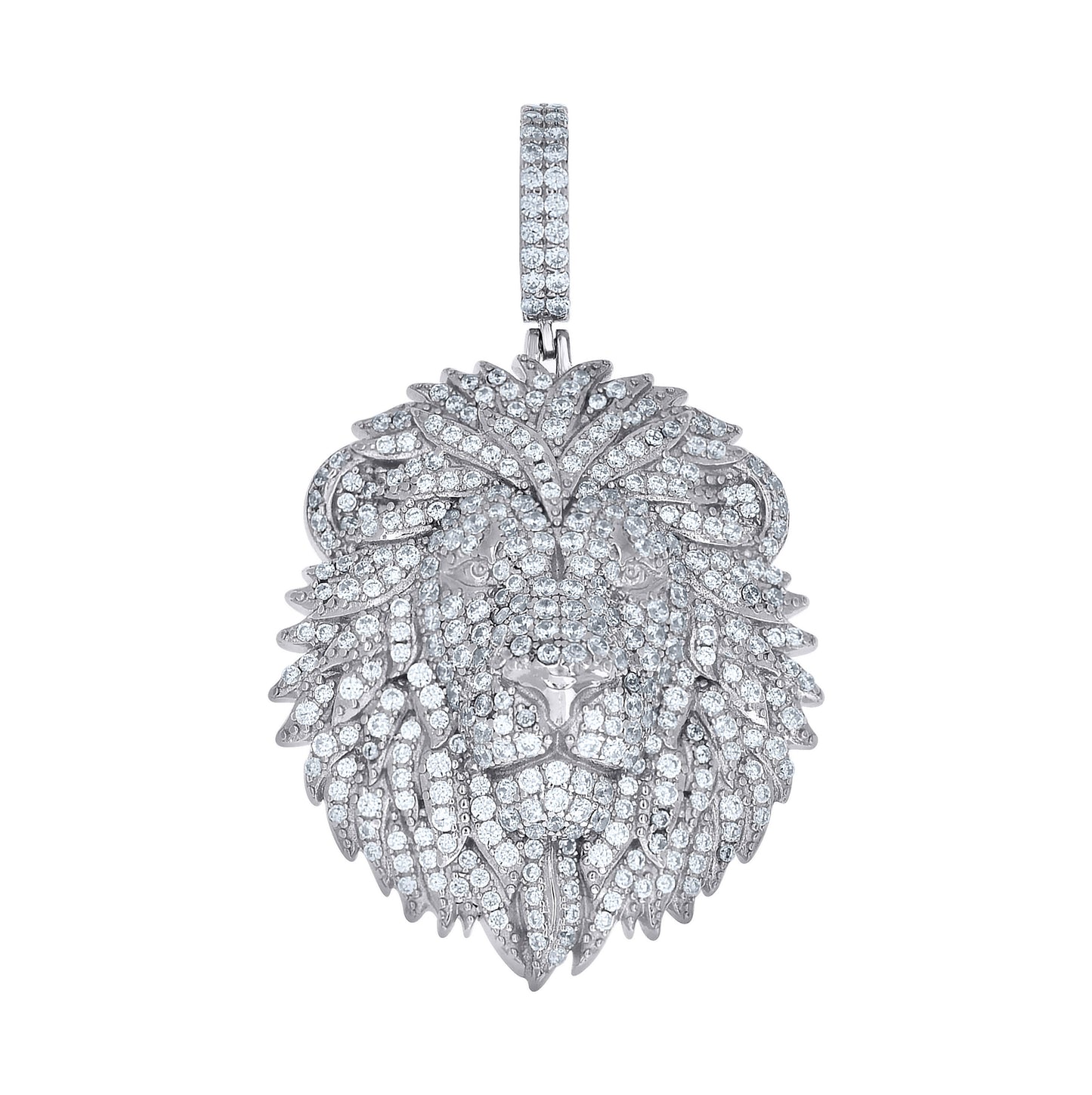 Sterling Silver Mens Cubic-Zirconia Leo/Lion Head Zodiac Sign/Wildlife Charm Pendant – Elegant Jewelry Gift for Birthday, Anniversary, Engagement, Wedding
