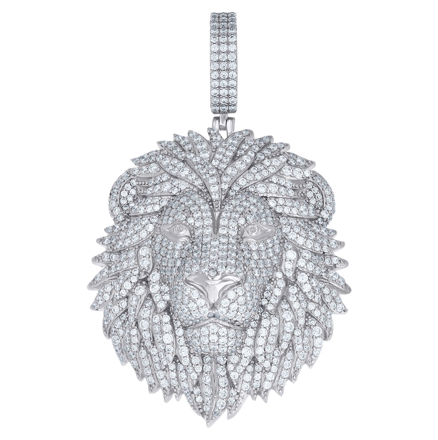 Sterling Silver Mens Cubic-Zirconia Leo/Lion Head Zodiac Sign/Wildlife Charm Pendant – Elegant Jewelry Gift for Birthday, Anniversary, Engagement, Wedding