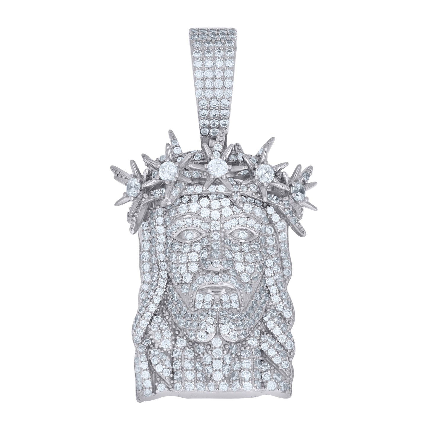 Sterling Silver Mens Cubic-Zirconia Jesus Religious Charm Pendant – Elegant Jewelry Gift for Birthday, Anniversary, Engagement, Wedding