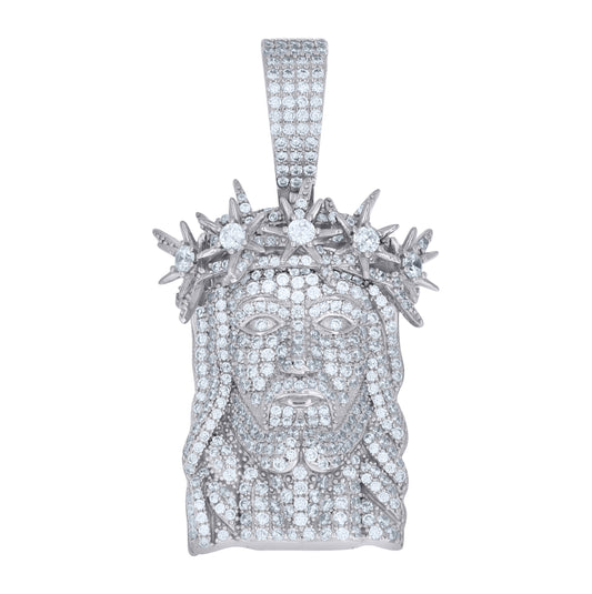 Sterling Silver Mens Cubic-Zirconia Jesus Religious Charm Pendant – Elegant Jewelry Gift for Birthday, Anniversary, Engagement, Wedding