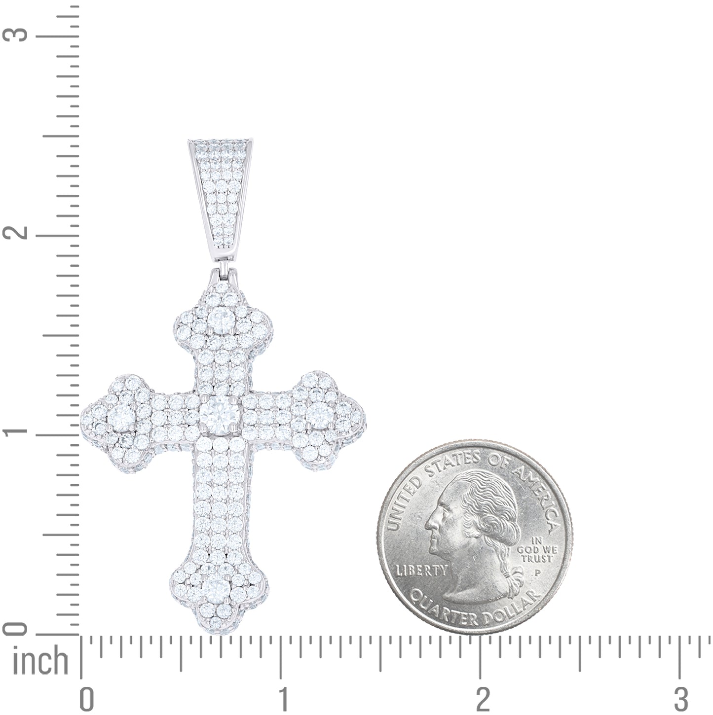 Sterling Silver Mens Cubic-Zirconia Cross Religious Charm Pendant – Elegant Jewelry Gift for Birthday, Anniversary, Engagement, Wedding