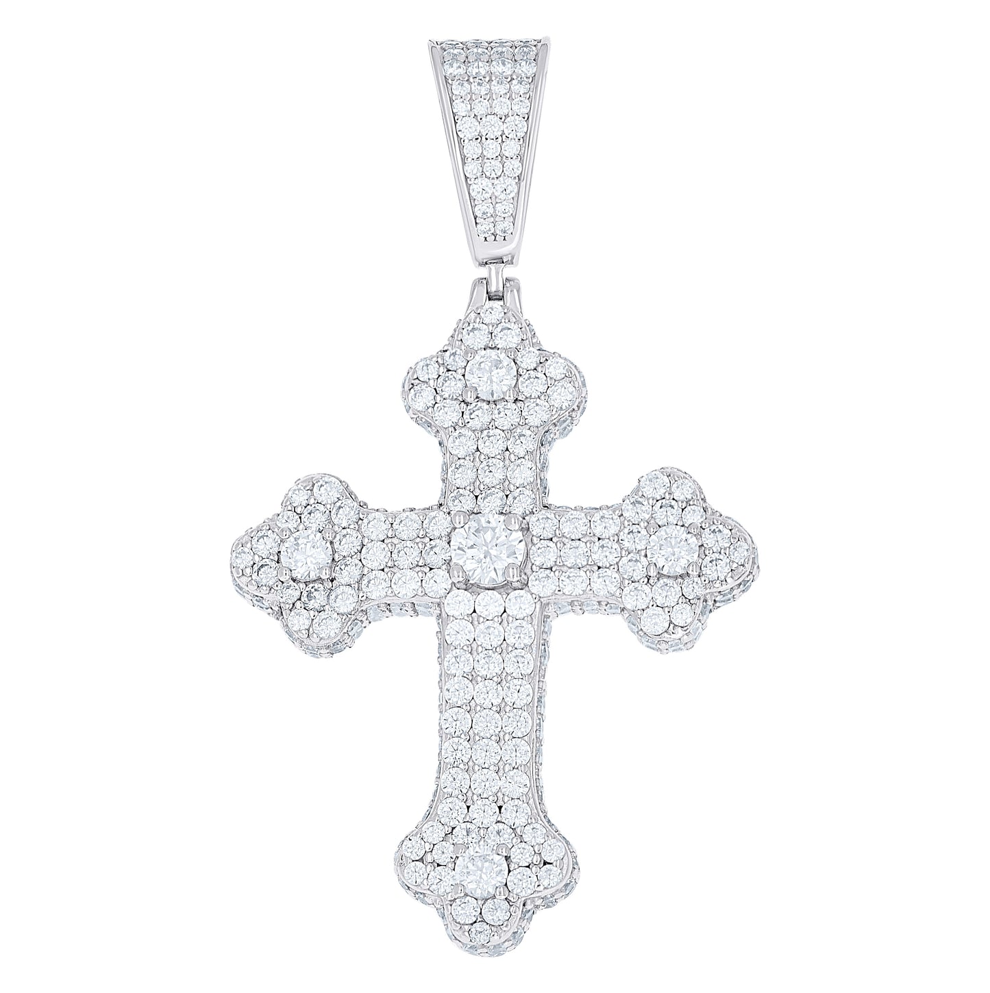 Sterling Silver Mens Cubic-Zirconia Cross Religious Charm Pendant – Elegant Jewelry Gift for Birthday, Anniversary, Engagement, Wedding