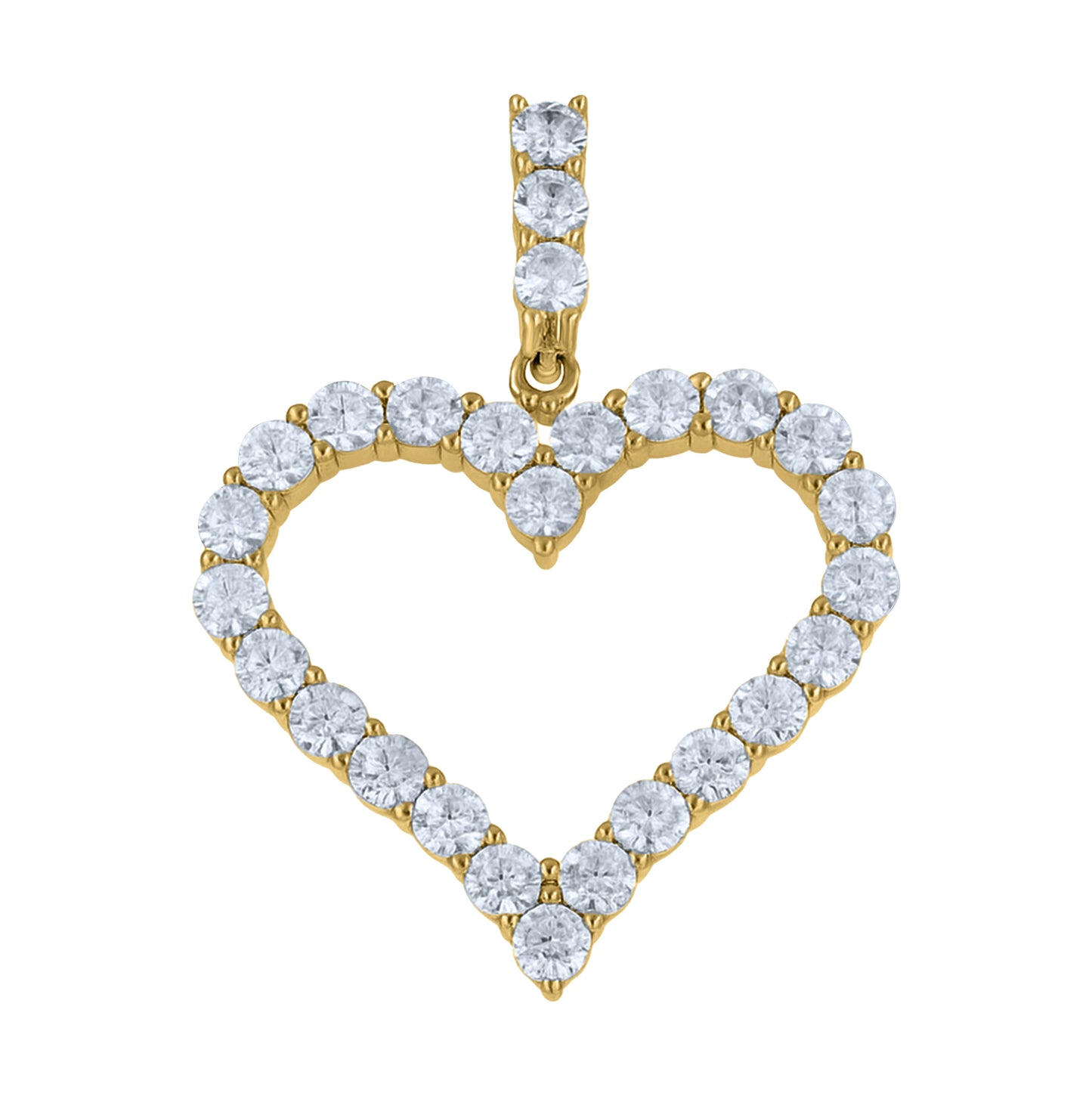 Sterling Silver Womens Cubic-Zirconia Heart Charm Pendant – Elegant Jewelry Gift for Birthday, Anniversary, Engagement, Wedding