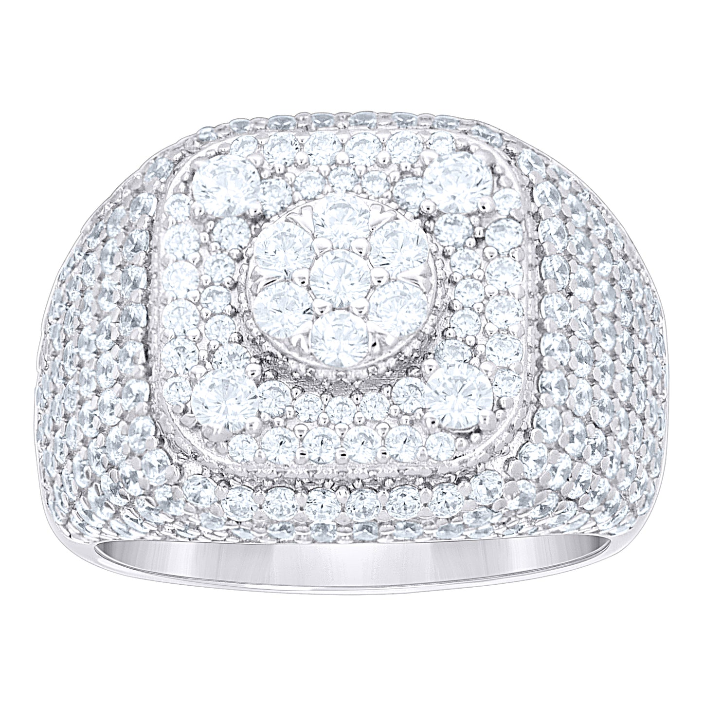 Sterling Silver Mens Cubic-Zirconia Square Head Fashion Ring Size 10 – Elegant Jewelry Gift for Birthday, Anniversary, Engagement, Wedding