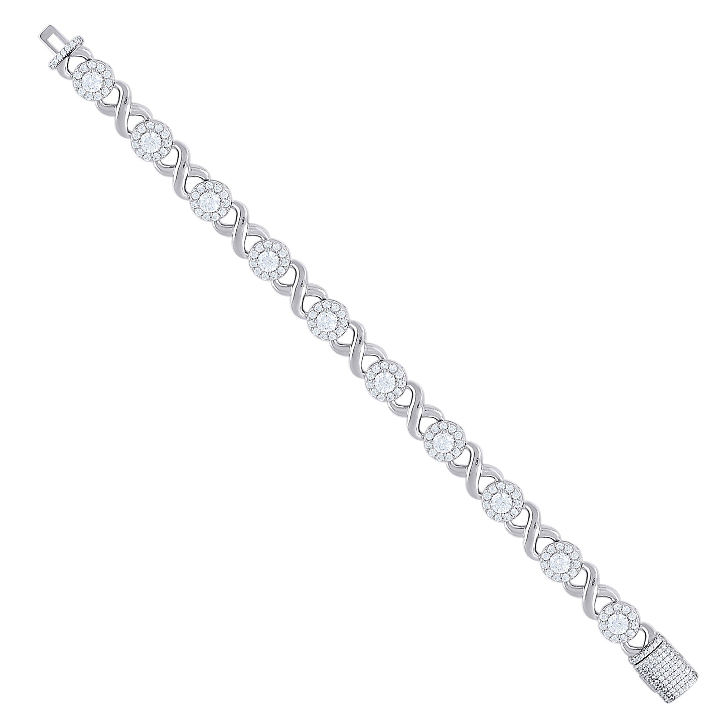 Sterling Silver Womens Cubic-Zirconia Infinity Love Fashion Link Bracelet 7 Inches– Elegant Jewelry Gift for Birthday, Anniversary, Engagement, Wedding