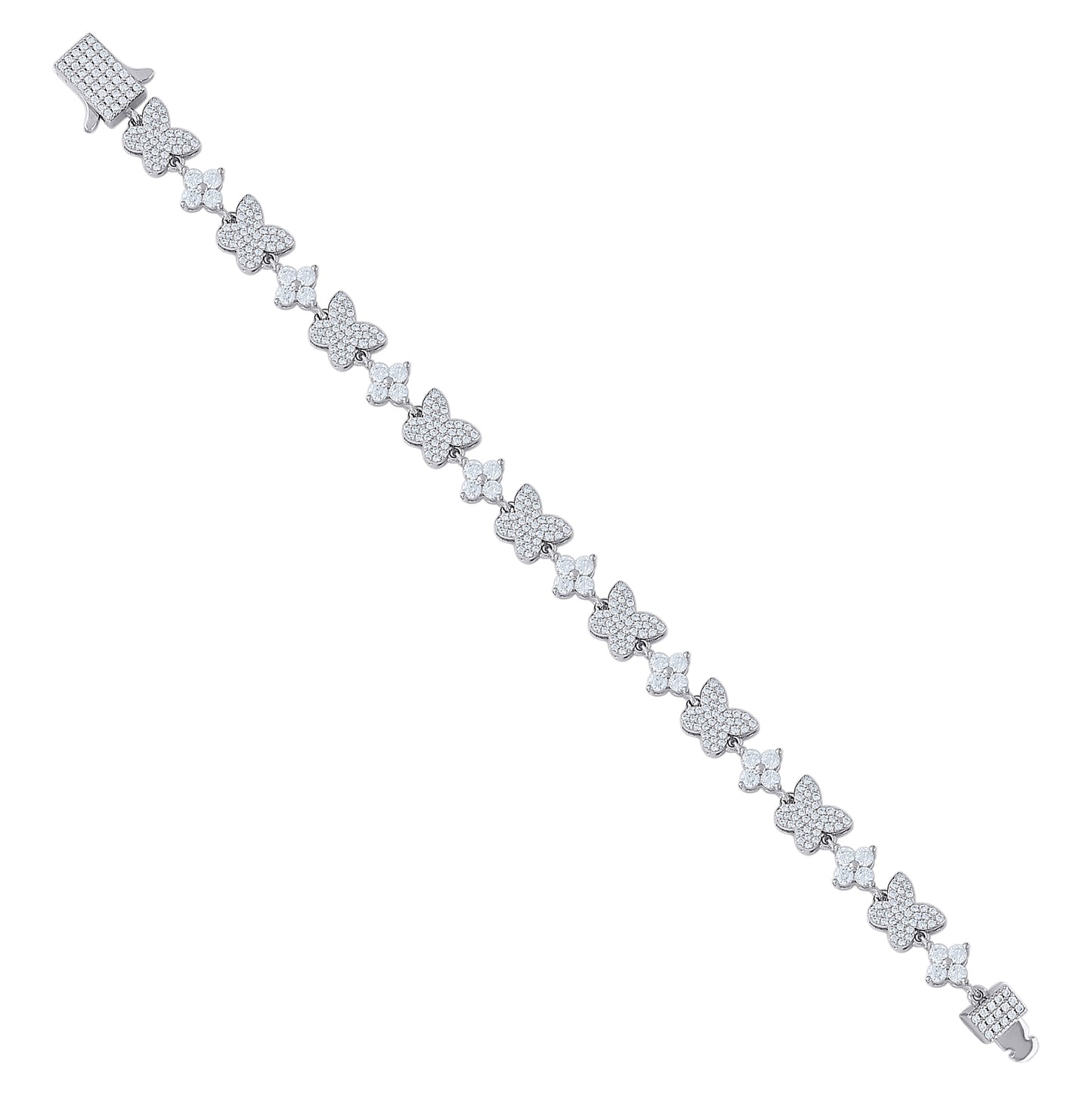 Sterling Silver Yellow-tone Womens Cubic-Zirconia Butterfly Fashion Link Bracelet 7 Inches– Elegant Jewelry Gift for Birthday, Anniversary, Engagement, Wedding