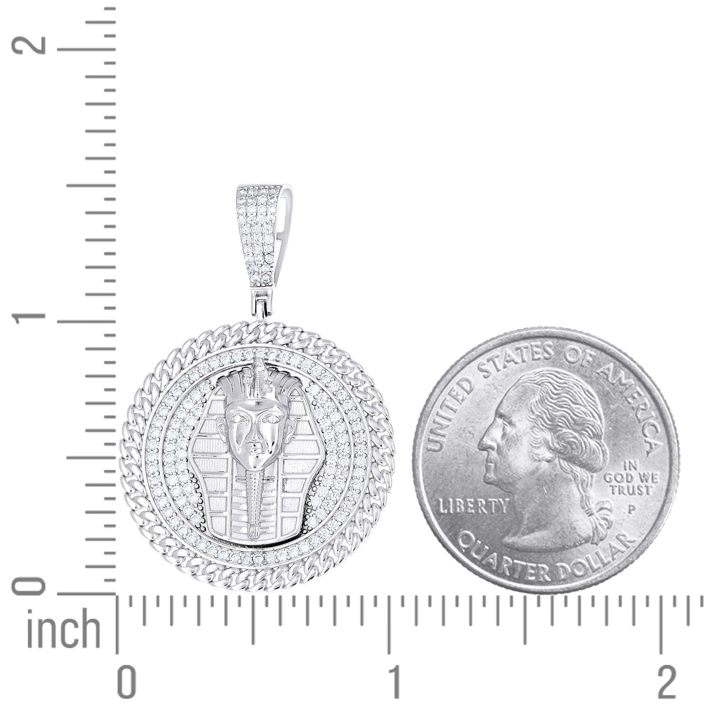Sterling Silver Mens Cubic-Zirconia Pharaoh Egyptian Pendant – Elegant Jewelry Gift for Birthday, Anniversary, Engagement, Wedding