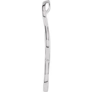 Sterling Silver 45.7 X 8.3 Mm Polished Freeform Pendant
