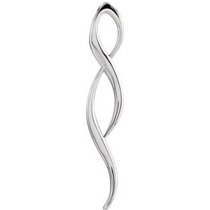 Sterling Silver 45.7 X 8.3 Mm Polished Freeform Pendant