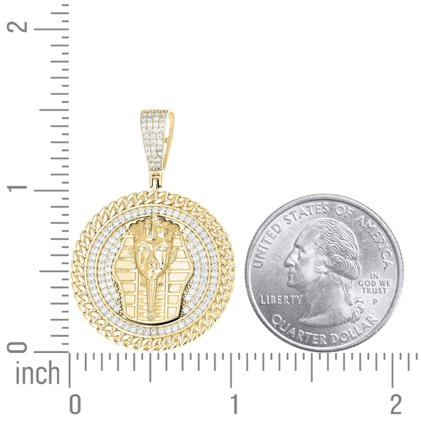 Sterling Silver Mens Cubic-Zirconia Pharaoh Egyptian Pendant – Elegant Jewelry Gift for Birthday, Anniversary, Engagement, Wedding